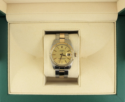 1967 Rolex Date 1500 Champagne Dial TT Rivet Oyster No Papers 34mm