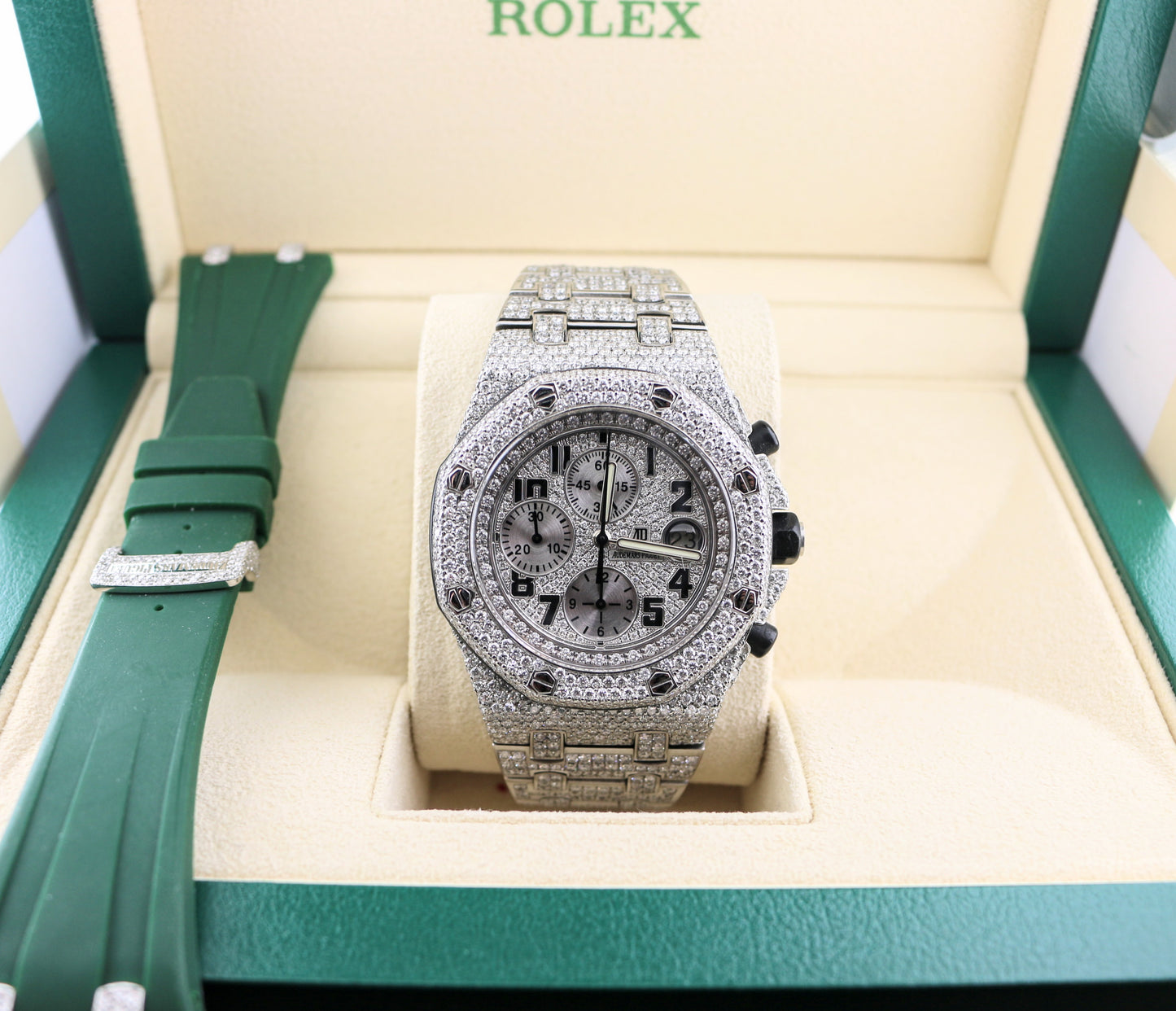 Audemars Piguet Royal Oak Offshore Chrono Iced Out 26020ST With 2 straps 42mm