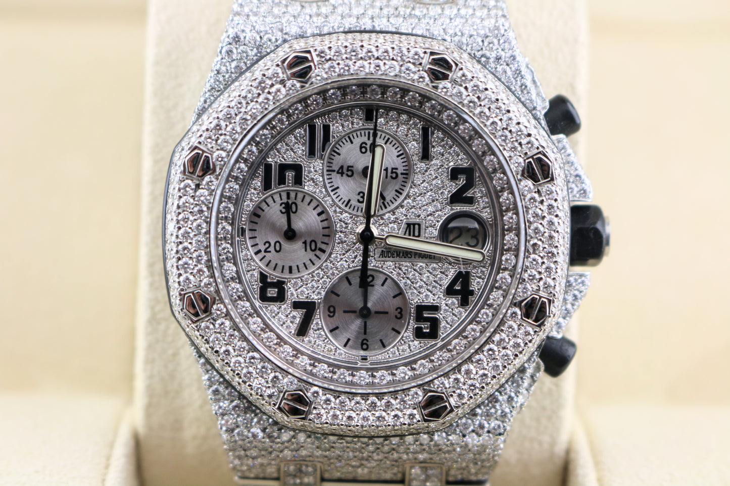 Audemars Piguet Royal Oak Offshore Chrono Iced Out 26020ST With 2 straps 42mm