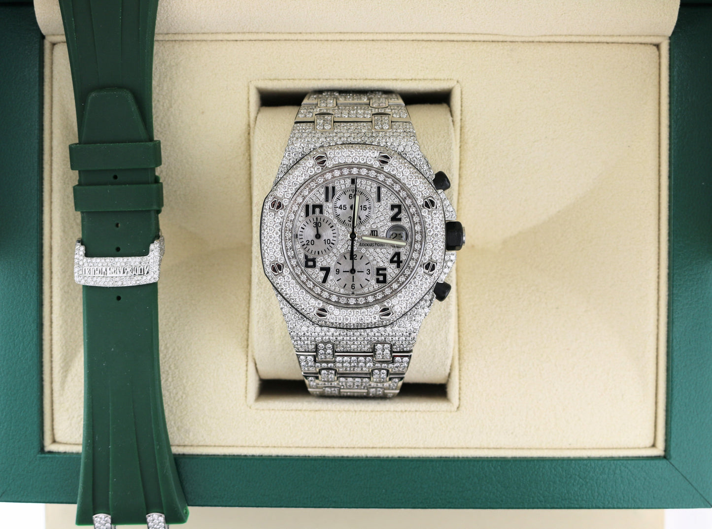 Audemars Piguet Royal Oak Offshore Chrono Iced Out 26020ST With 2 straps 42mm