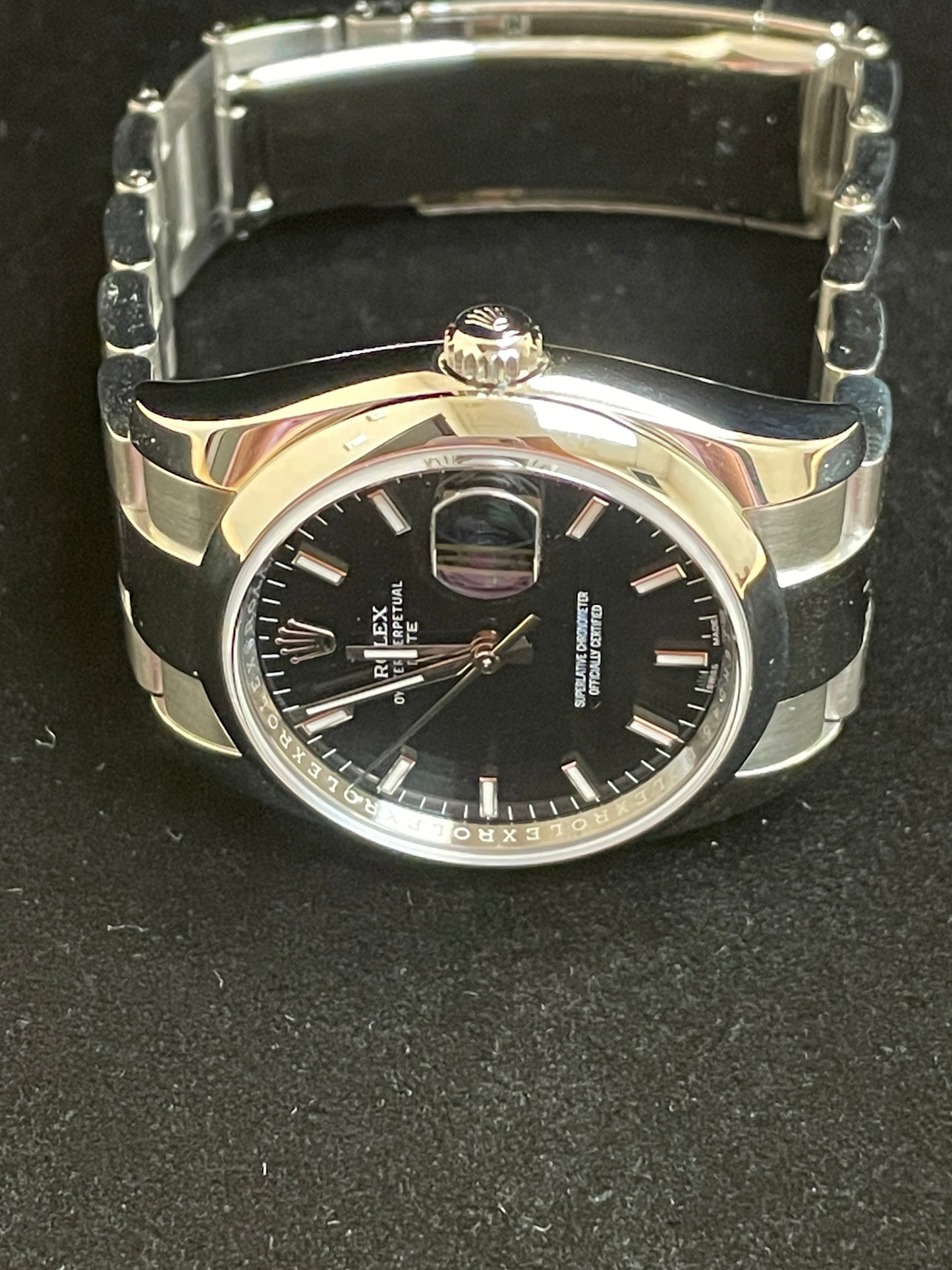 2016 Rolex Date 115200 Black Dial SS Oyster No Papers With Serial Tag 34mm