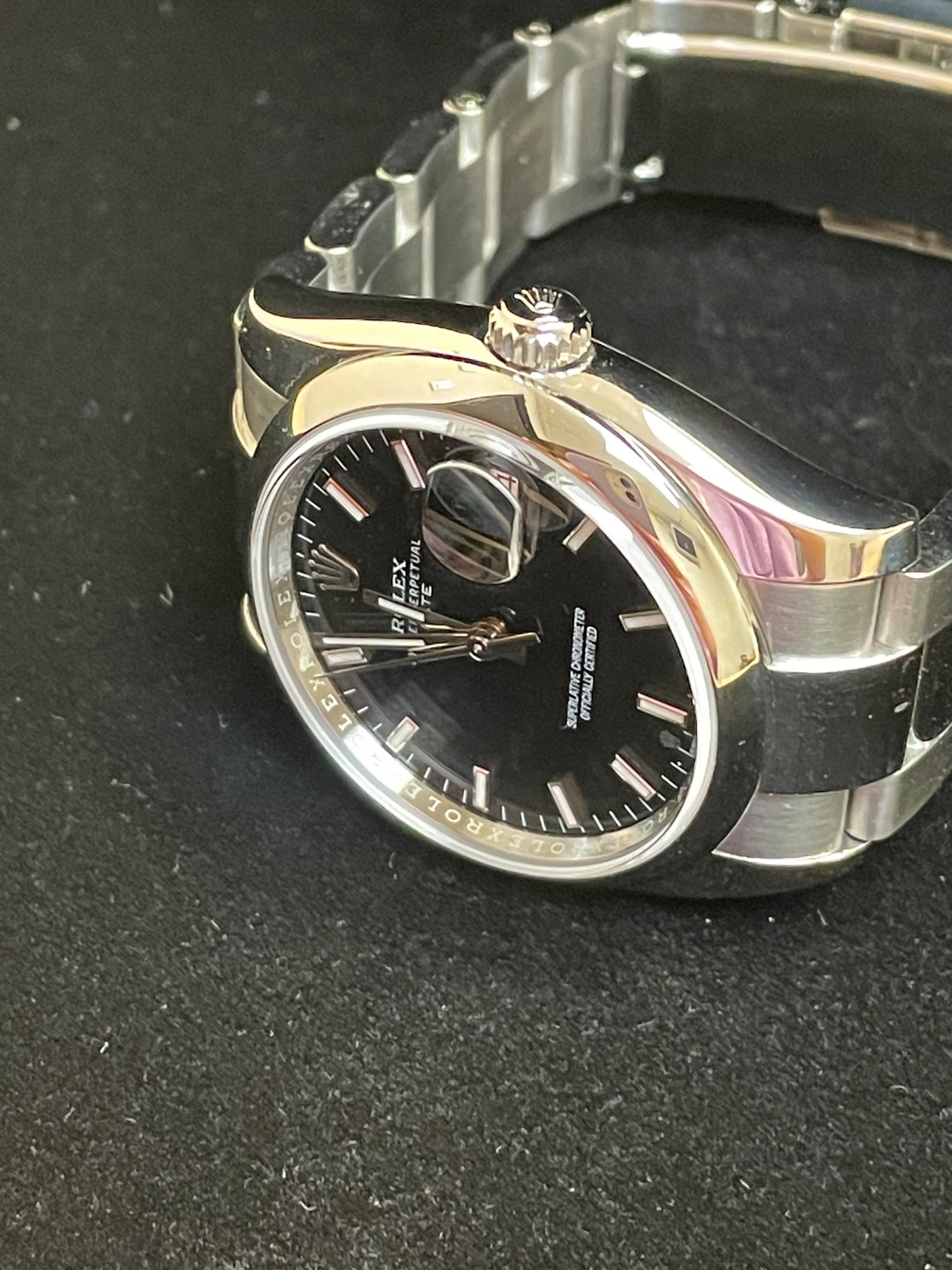 2016 Rolex Date 115200 Black Dial SS Oyster No Papers With Serial Tag 34mm