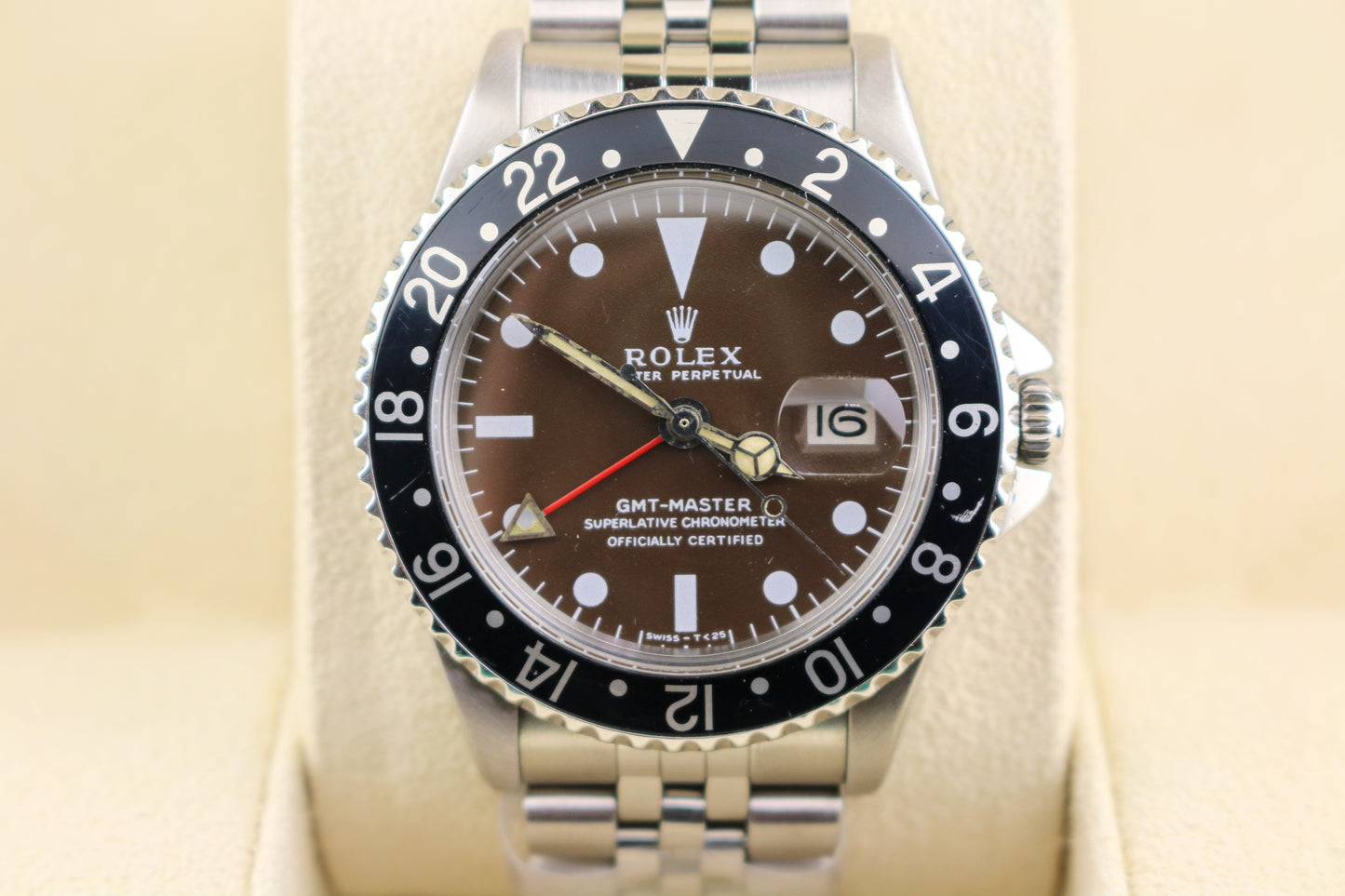 1964 Rolex GMT-Master 1675 Black Dial PCG Case SS Jubilee No Papers 40mm