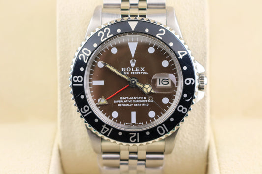 1964 Rolex GMT-Master 1675 Black Dial PCG Case SS Jubilee No Papers 40mm