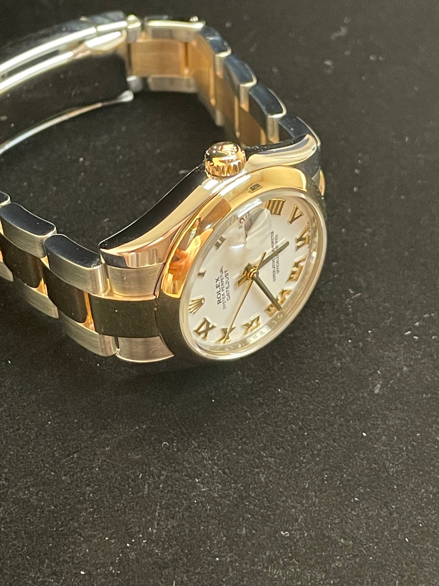 2014 Rolex Midsize Datejust 178243 White Roman Dial TT 18kt Oyster W Papers 31mm