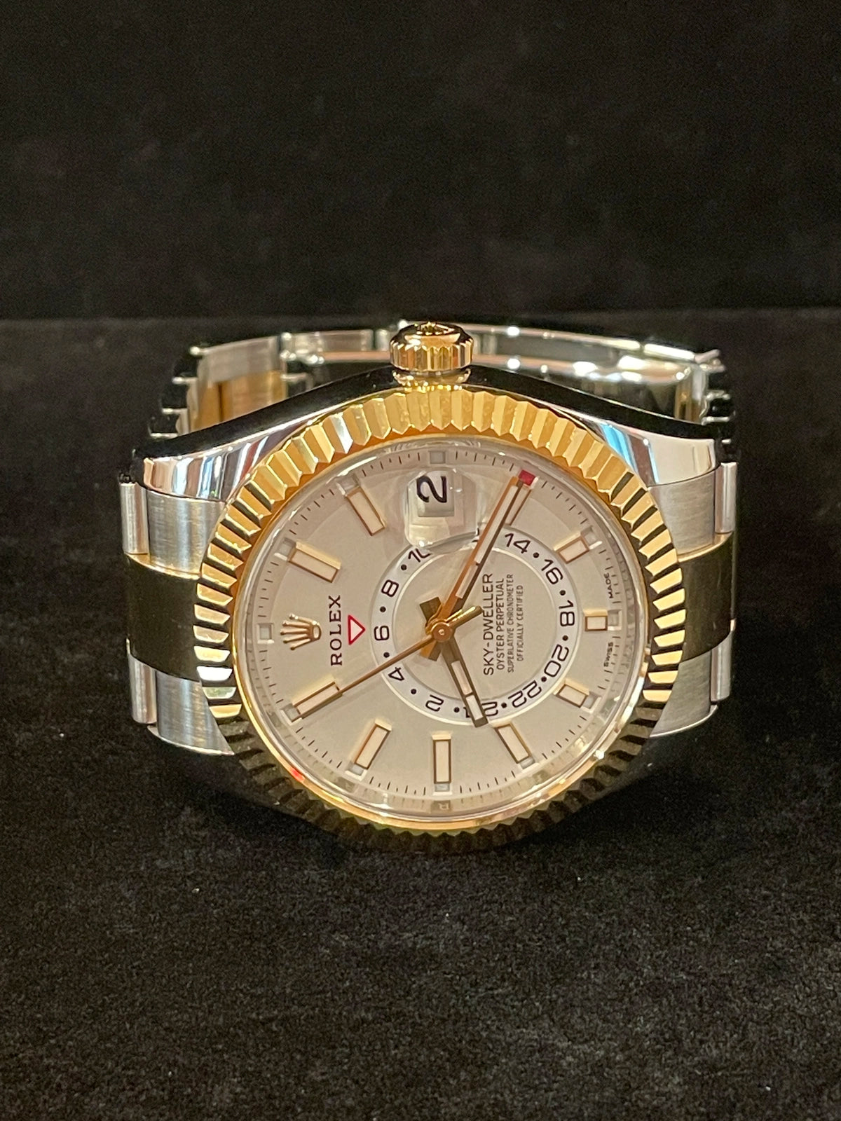 2020 Rolex Sky-Dweller 326933 White Dial TT 18kt Oyster With Papers 42mm