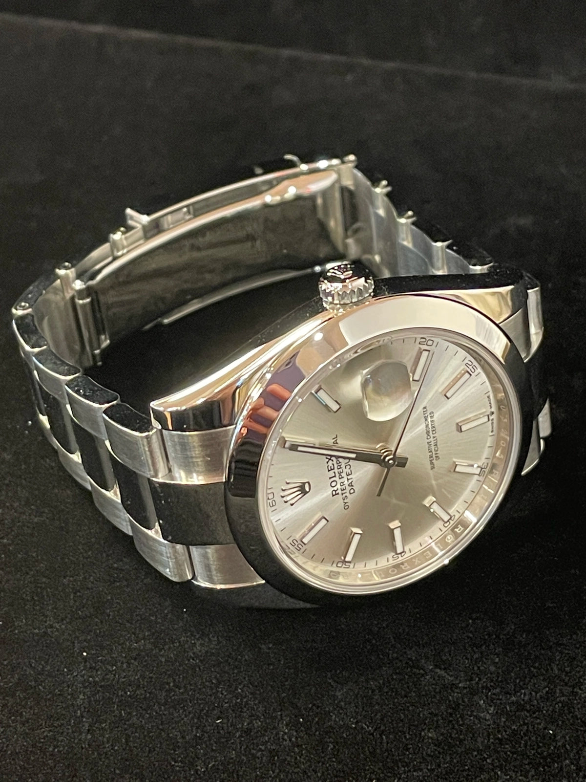 2021 Rolex Datejust 126300 Silver Stick Dial SS Oyster With Papers 41mm