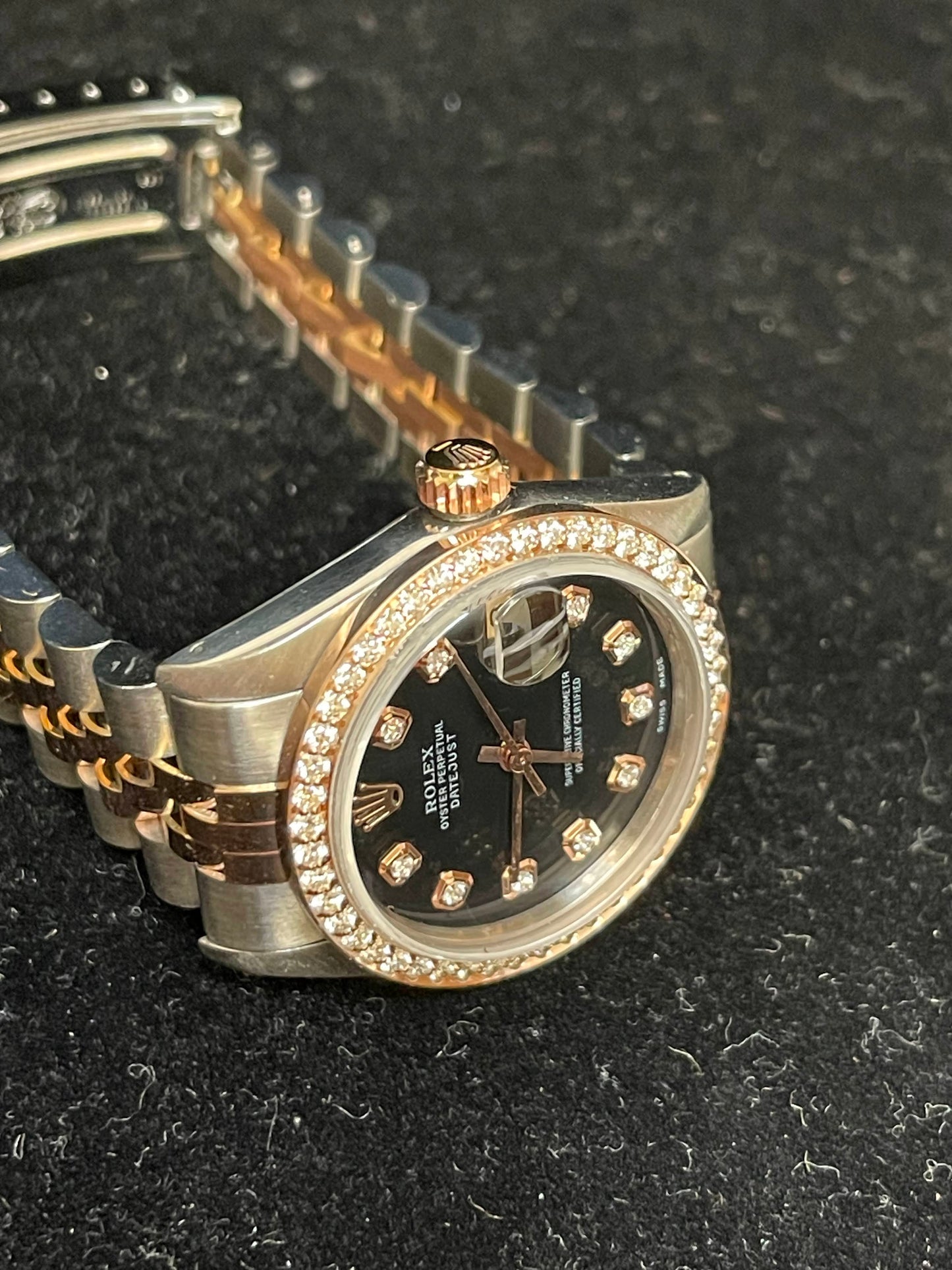 1983 Rolex Midsize Datejust 6824 Black Diamond Dial + Bezel No Papers 31mm