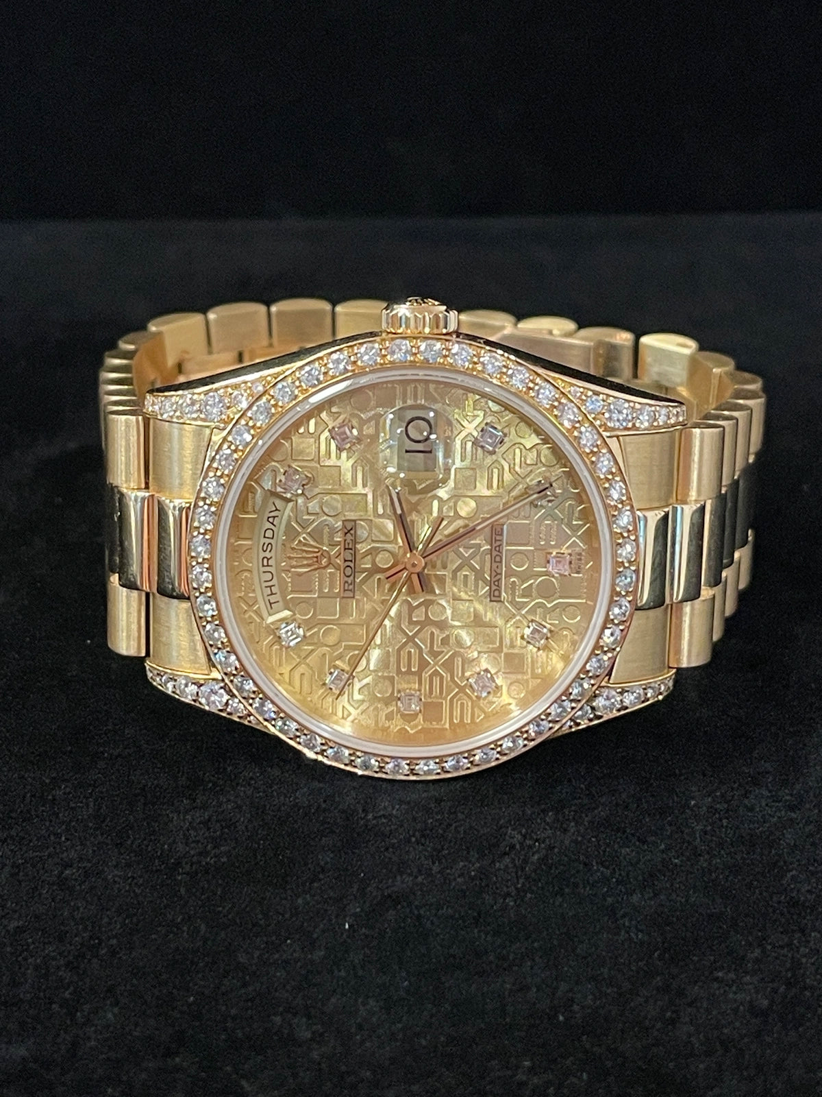 1990 Rolex Day-Date 18388 Jubilee Diamond Dial Bezel and Lugs 18kt President 36m