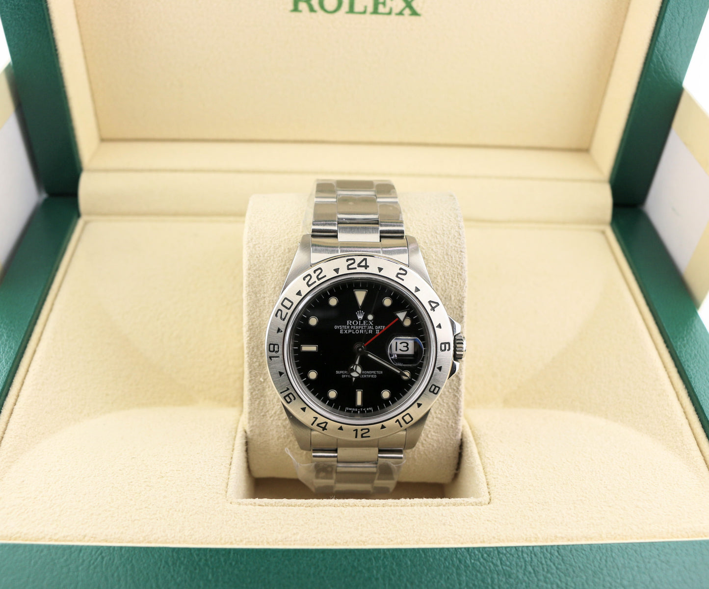 1991 Rolex Explorer II 16570 Black Tritium Dial SS Oyster No Papers 40mm