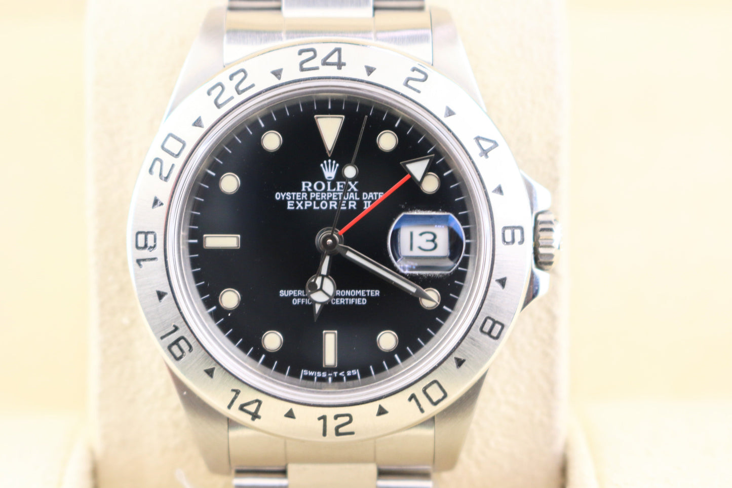 1991 Rolex Explorer II 16570 Black Tritium Dial SS Oyster No Papers 40mm
