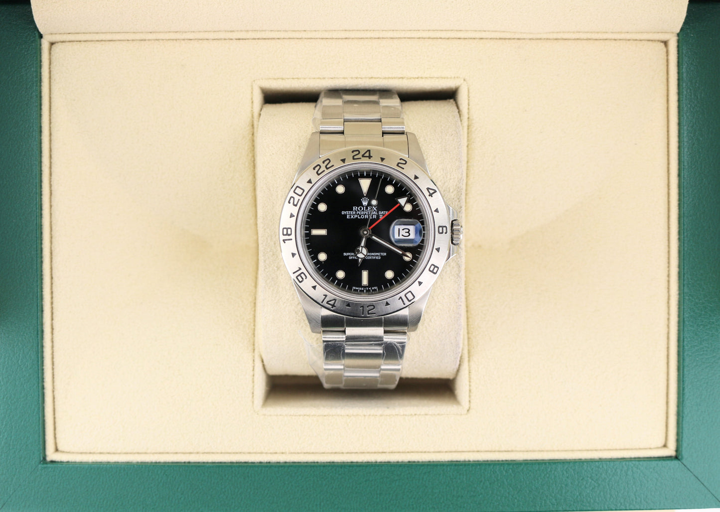 1991 Rolex Explorer II 16570 Black Tritium Dial SS Oyster No Papers 40mm