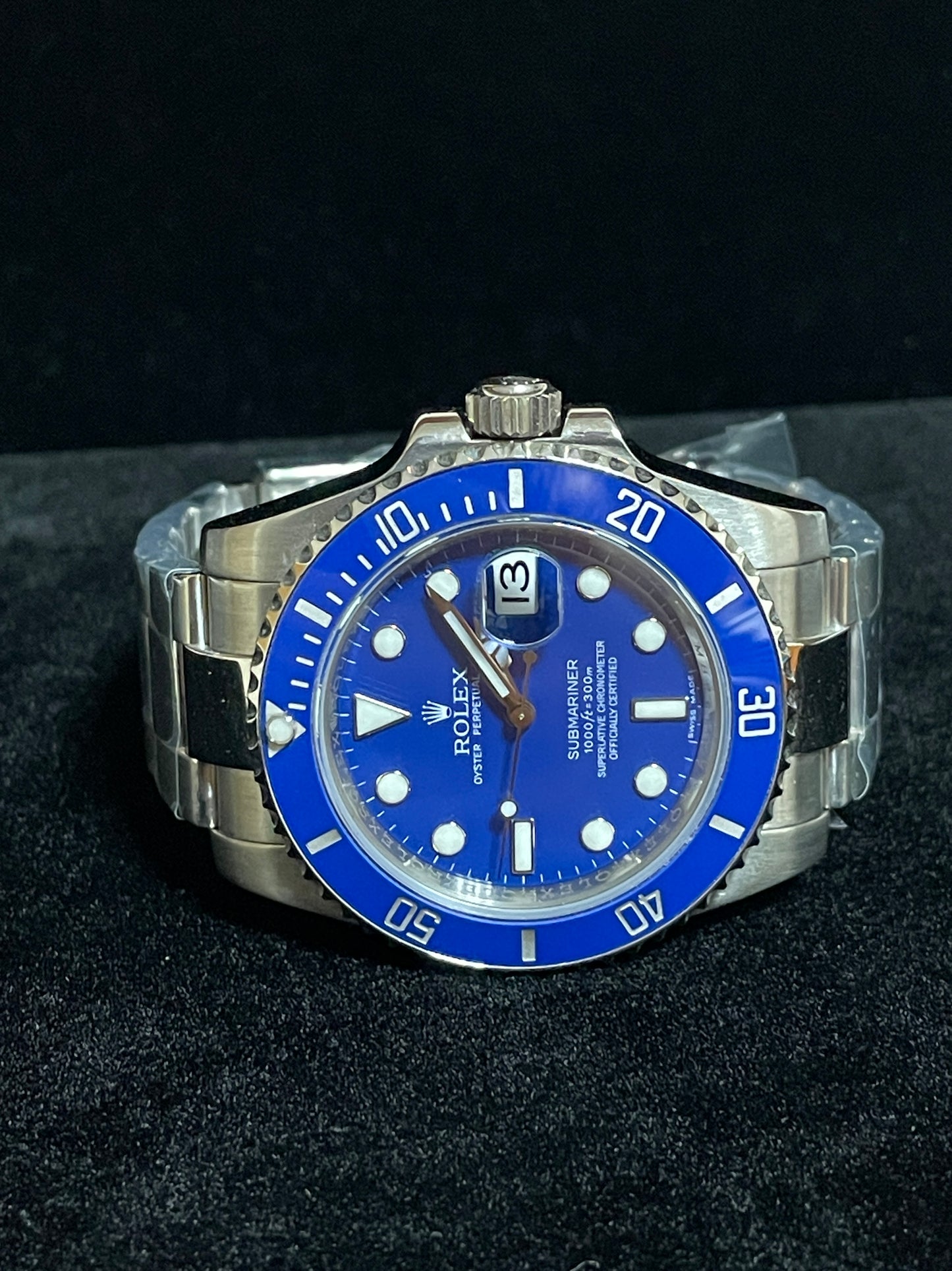OHA 2008 Rolex Submariner 116619 Smurf Blue Dial White Gold 18kt Oyster W Paper 40mm
