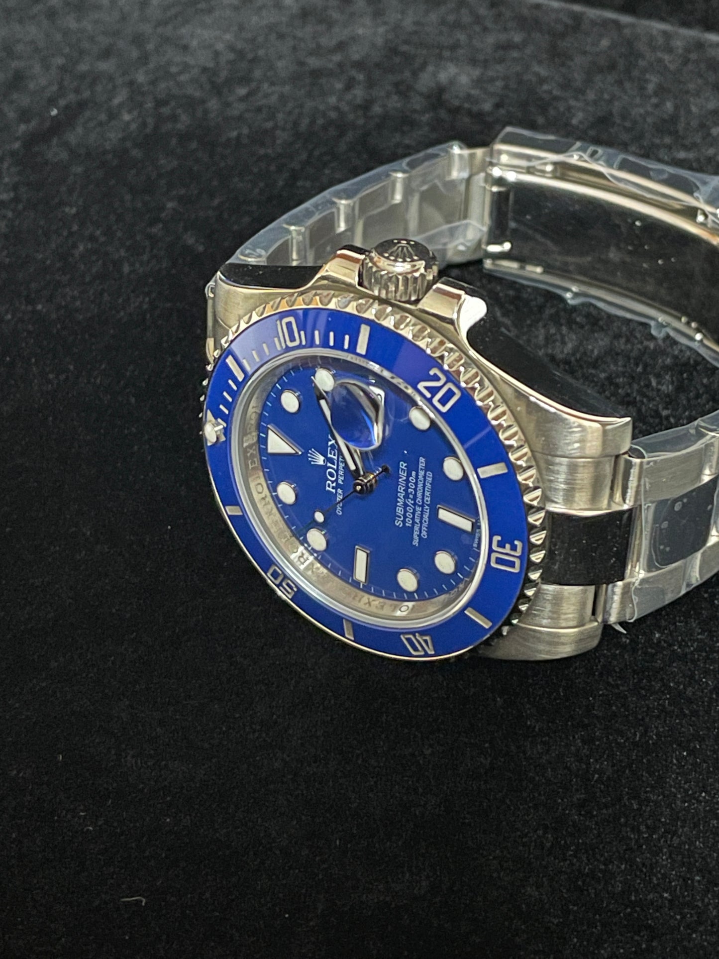 OHA 2008 Rolex Submariner 116619 Smurf Blue Dial White Gold 18kt Oyster W Paper 40mm