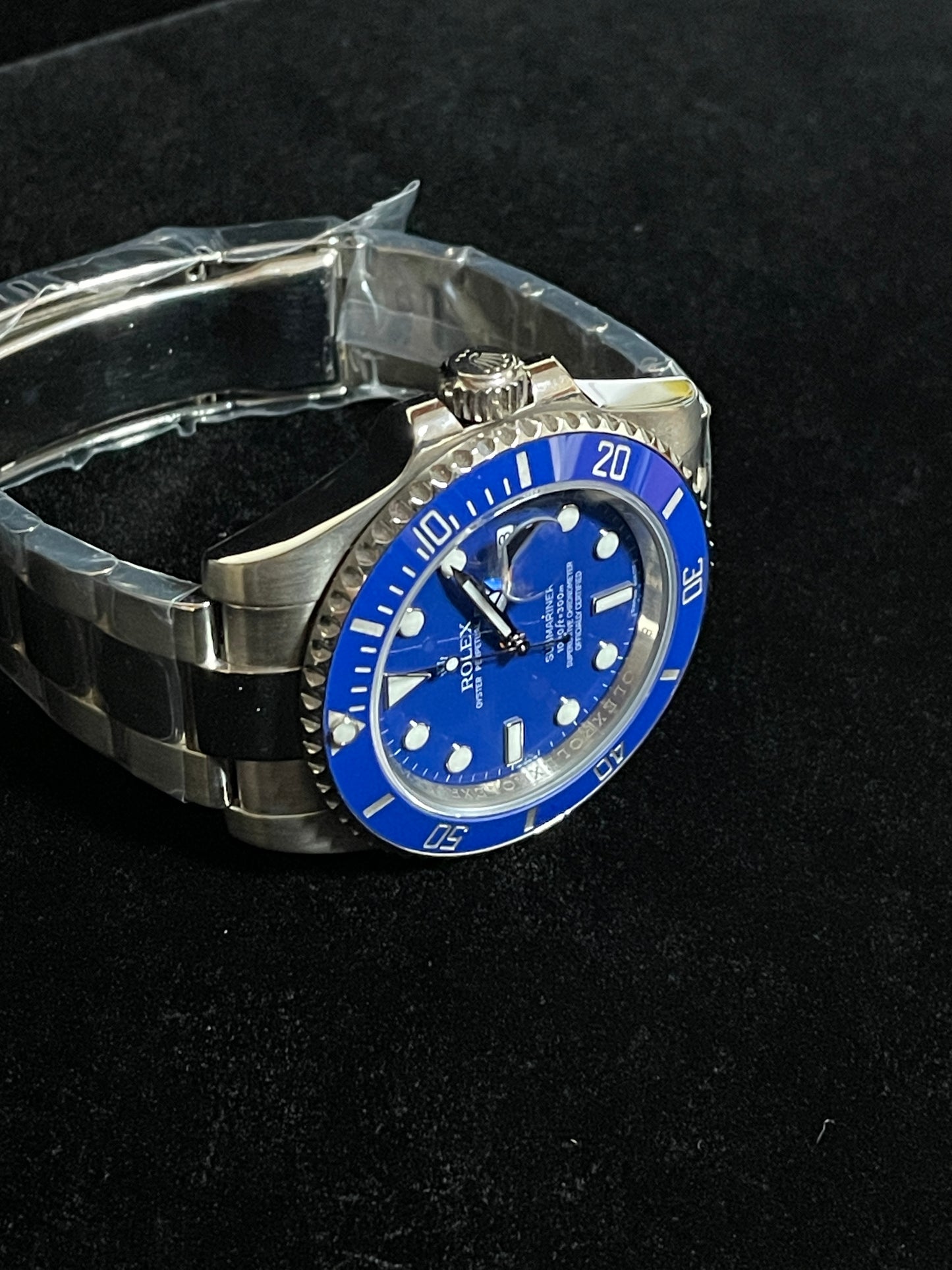 OHA 2008 Rolex Submariner 116619 Smurf Blue Dial White Gold 18kt Oyster W Paper 40mm