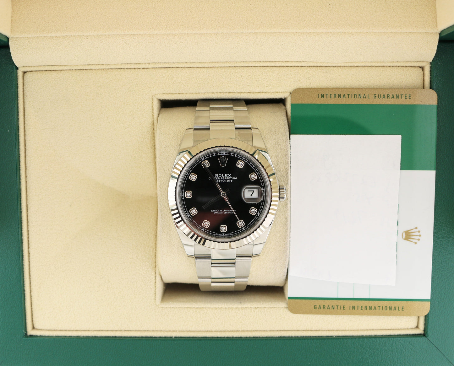 OHA 2020 Rolex Datejust 126334 Black Diamond Dial SS Oyster With Papers 41mm