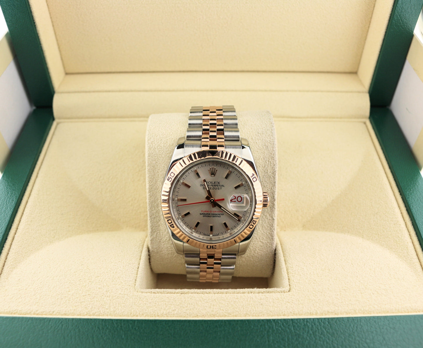 2006 Rolex Datejust Turnograph 116261 Silver Dial TT RG Jubilee No Papers 36mm