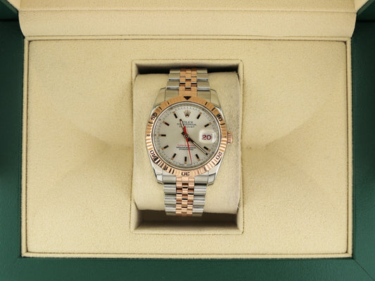2006 Rolex Datejust Turnograph 116261 Silver Dial TT RG Jubilee No Papers 36mm