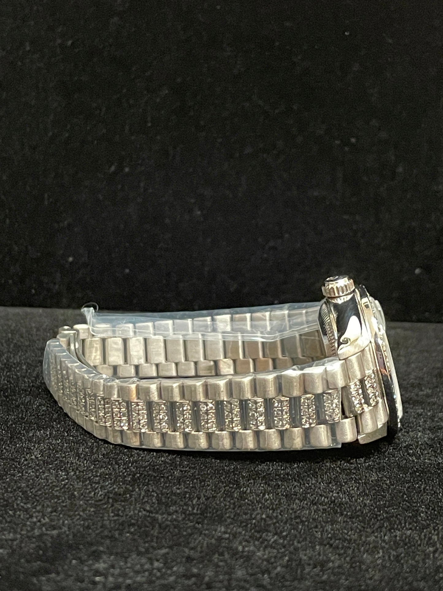 Rolex Ladies Datejust 69139 Blue Diamond Dial WG President Diamond Bracelet 26mm