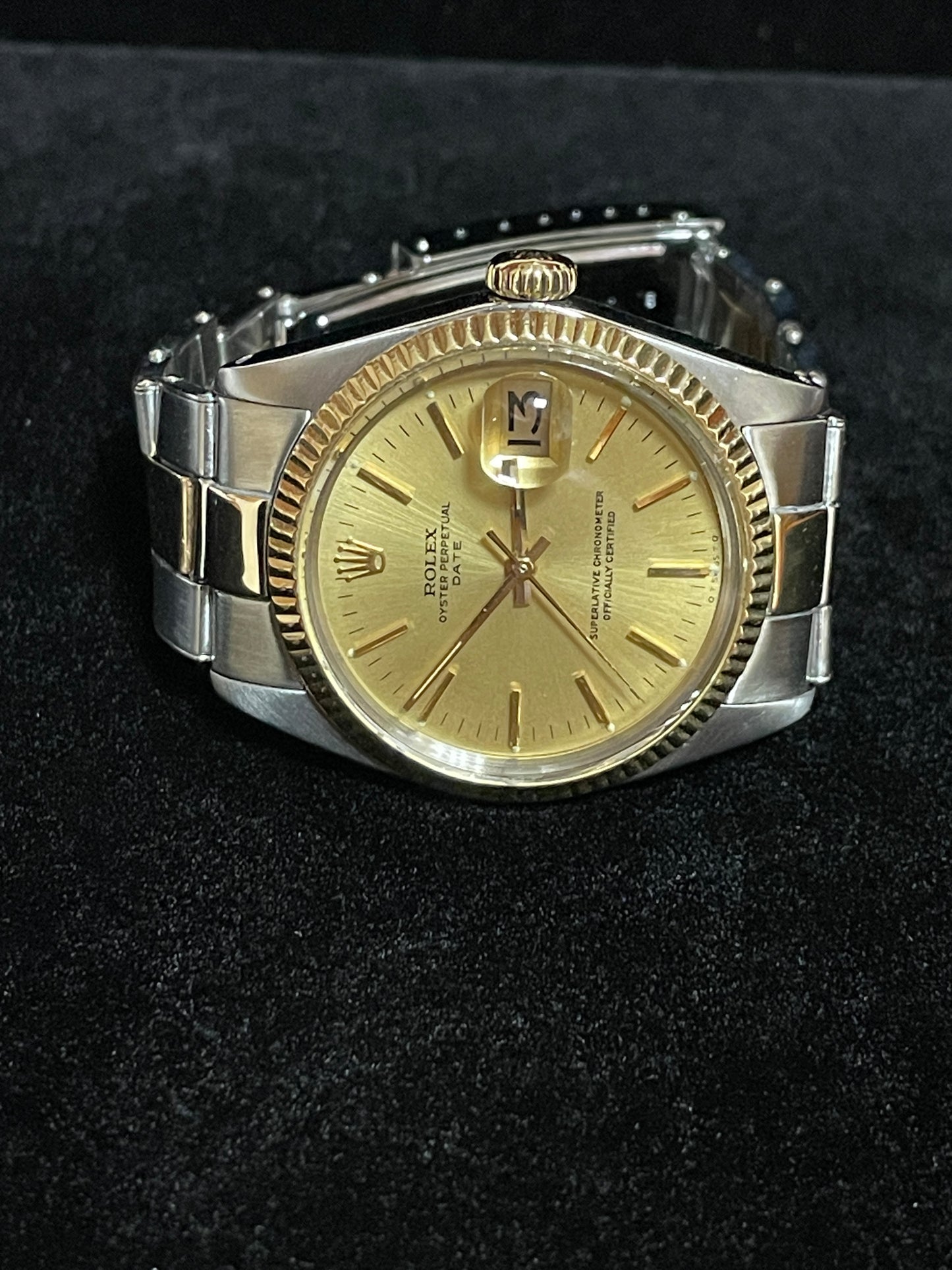 1967 Rolex Date 1500 Champagne Dial TT Rivet Oyster No Papers 34mm
