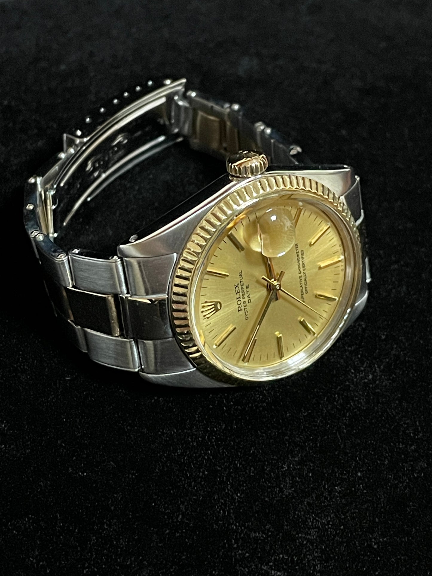 1967 Rolex Date 1500 Champagne Dial TT Rivet Oyster No Papers 34mm