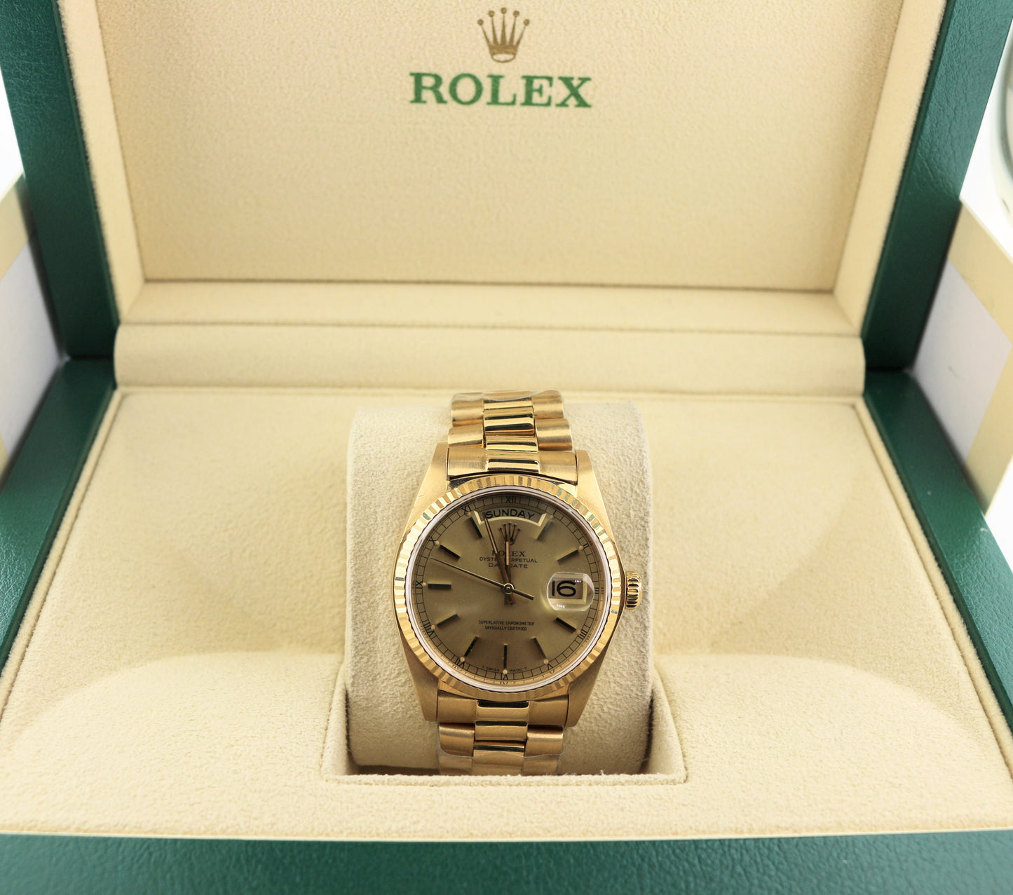 1981 Rolex Day-Date 18038 Champagne Dial 18kt President No Papers 36mm