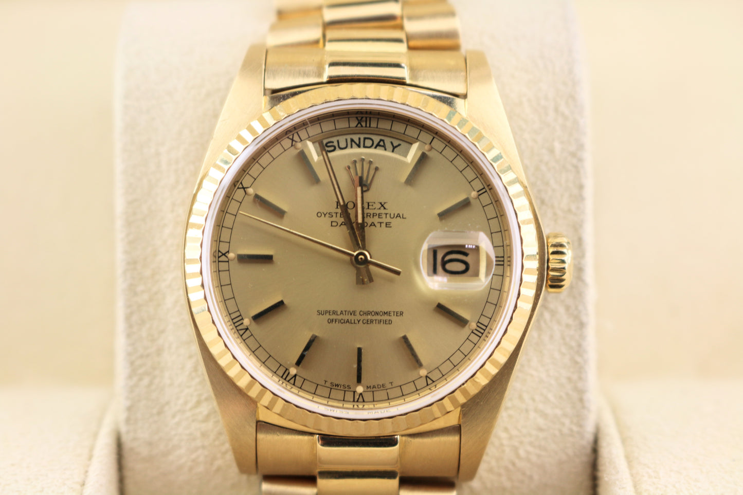 1981 Rolex Day-Date 18038 Champagne Dial 18kt President No Papers 36mm