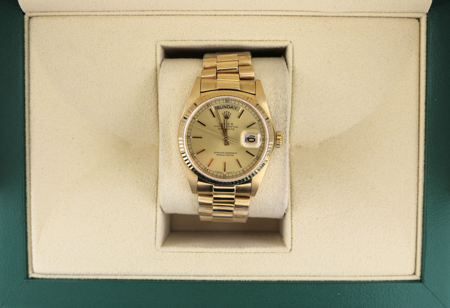 1981 Rolex Day-Date 18038 Champagne Dial 18kt President No Papers 36mm