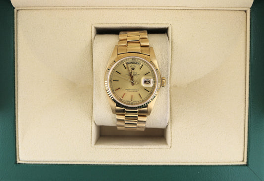 1981 Rolex Day-Date 18038 Champagne Dial 18kt President No Papers 36mm