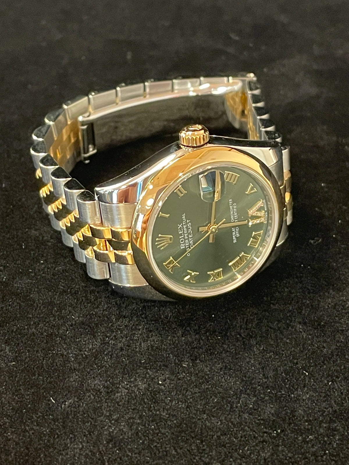 2016 Rolex Datejust 178243 Olive Green Diamond VI Dial TT Jubilee W/ Papers 31mm