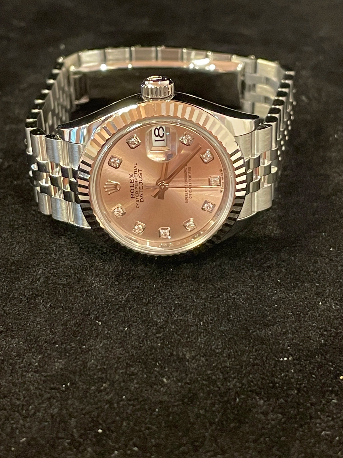 2023 Rolex Ladies Datejust 279174 Pink Diamond Dial SS Jubilee With Papers 28mm
