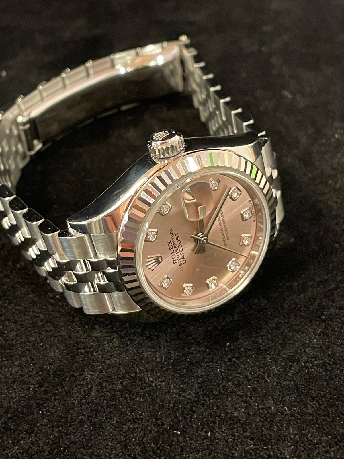 2023 Rolex Ladies Datejust 279174 Pink Diamond Dial SS Jubilee With Papers 28mm
