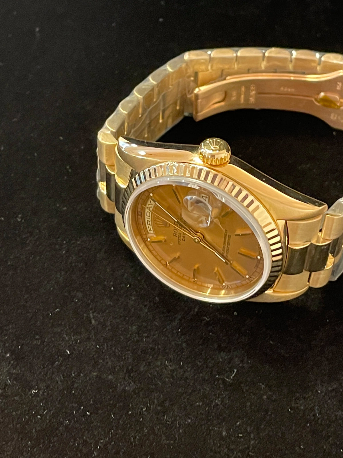 1999 Rolex Day-Date 18238 Champagne Tobacco Dial 18kt President No Papers 36mm