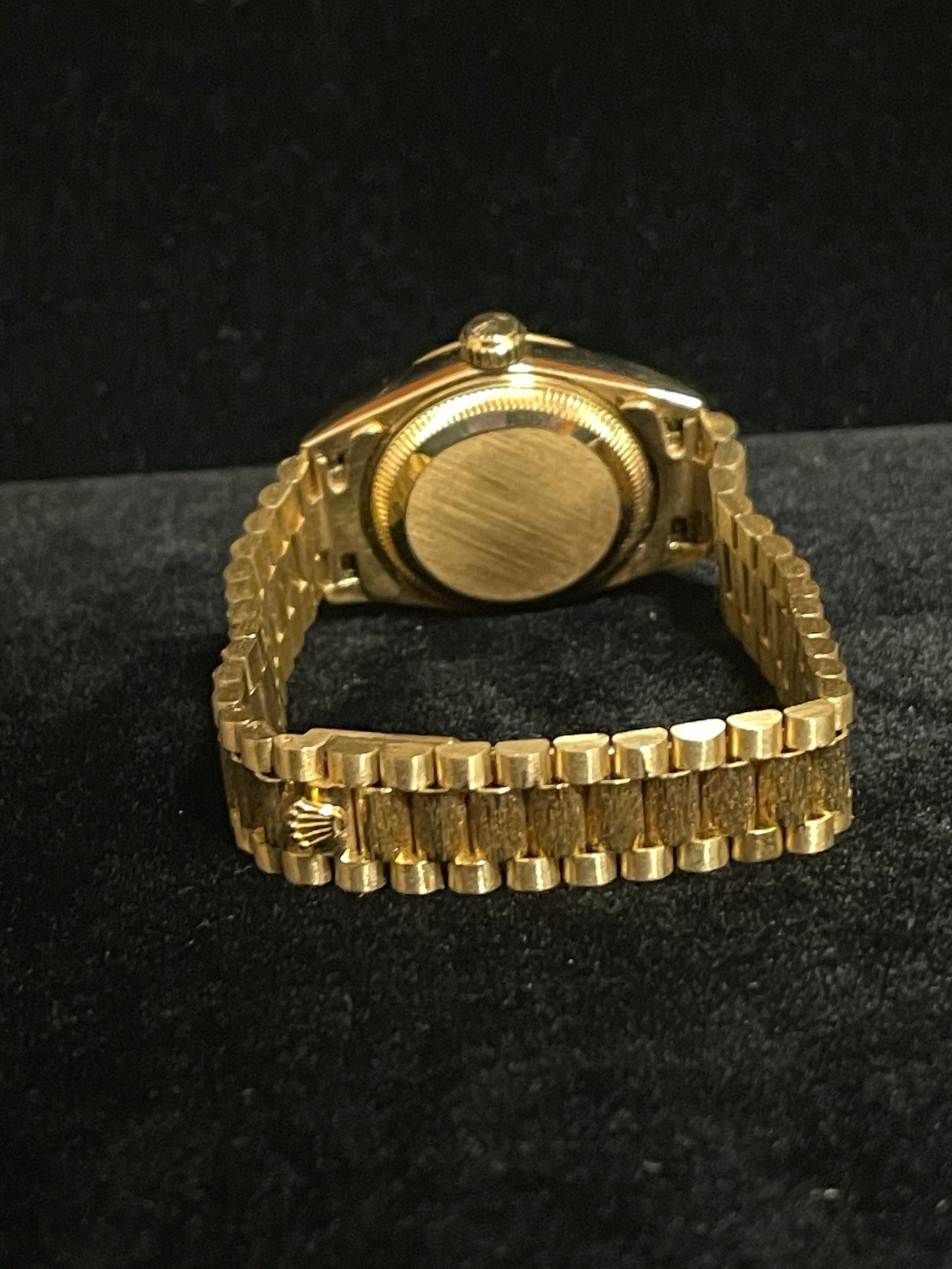 1986 Rolex Ladies Datejust President Bark 69178 Champagne Dial 18kt YG 26mm