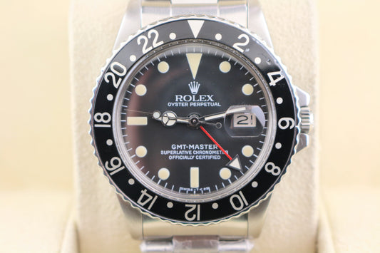 1965 Rolex GMT-Master 1675 Black Matte Dial SS Oyster No Papers 40mm