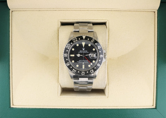 1965 Rolex GMT-Master 1675 Black Matte Dial SS Oyster No Papers 40mm