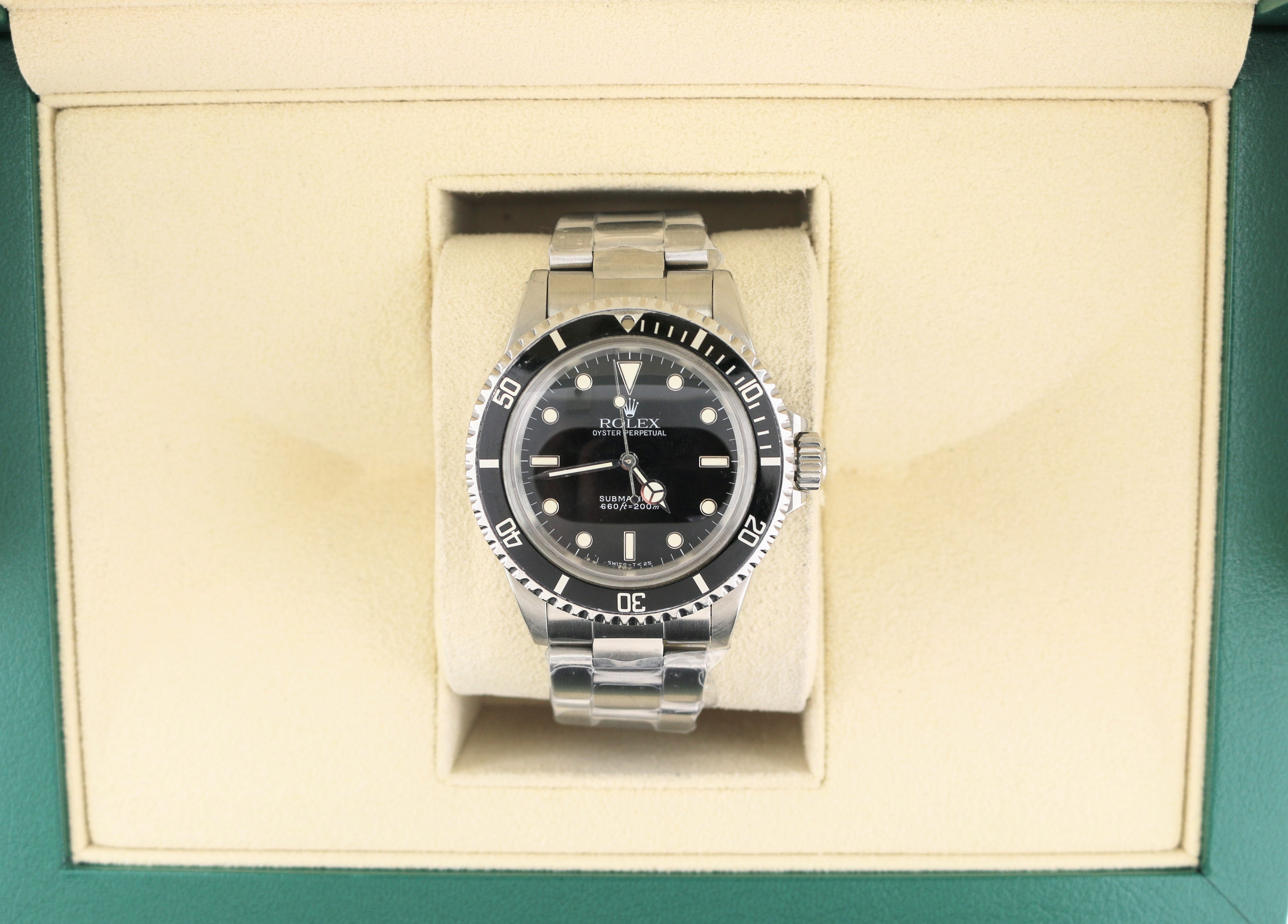 1988 Rolex Submariner No Date 5513 Black Spider Dial SS Oyster No