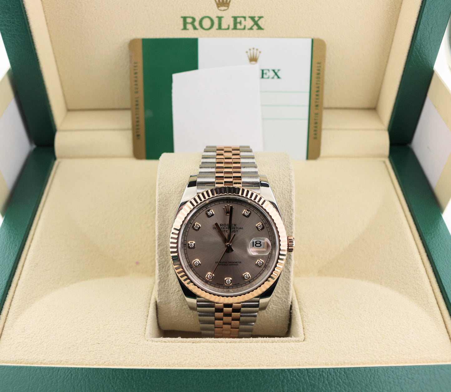 OHA 2017 Rolex Datejust 126331 Sundust Diamond Dial Rose TT Jubilee With Papers 41mm