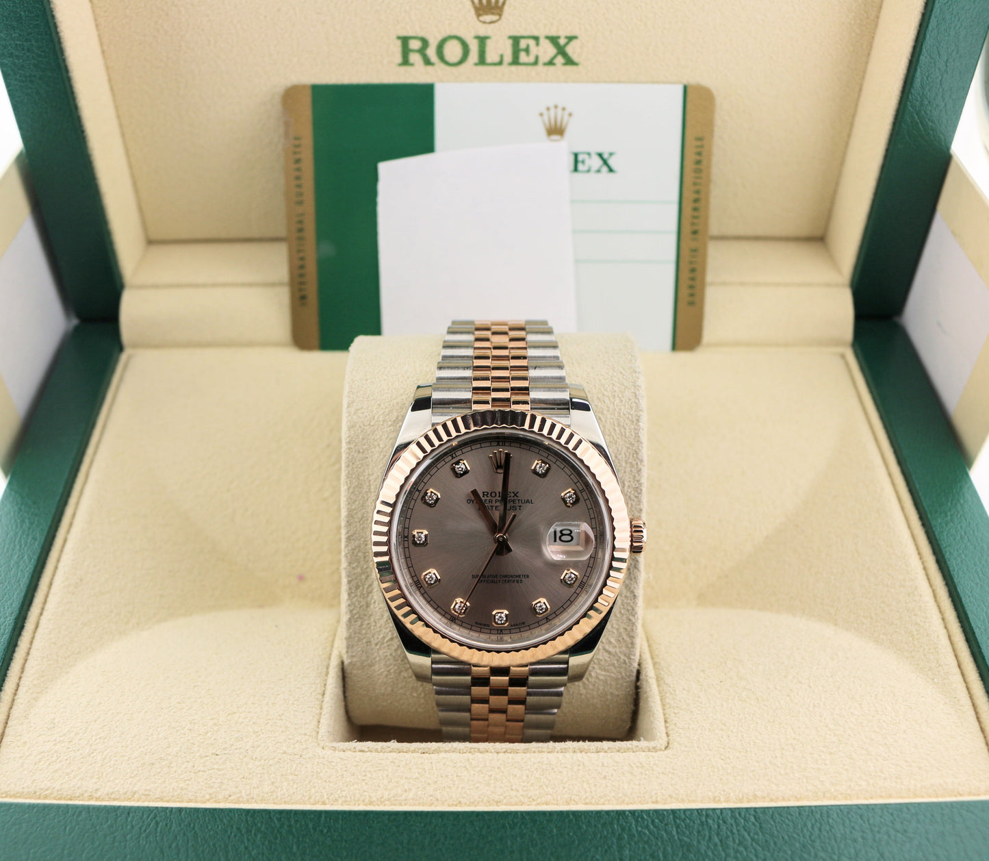 OHA 2017 Rolex Datejust 126331 Sundust Diamond Dial Rose TT Jubilee With Papers 41mm
