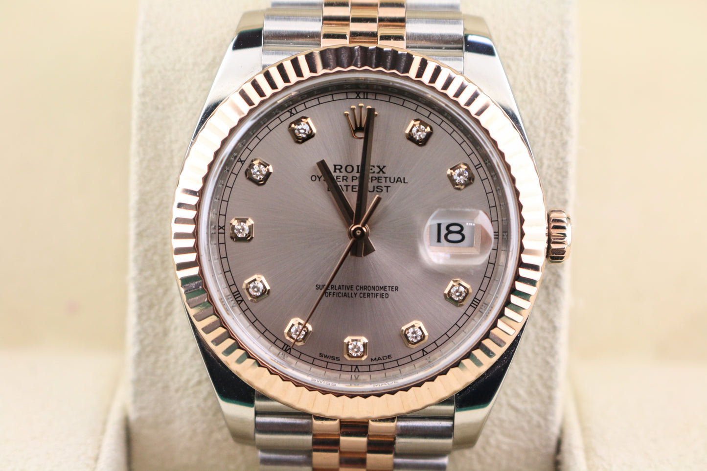 OHA 2017 Rolex Datejust 126331 Sundust Diamond Dial Rose TT Jubilee With Papers 41mm