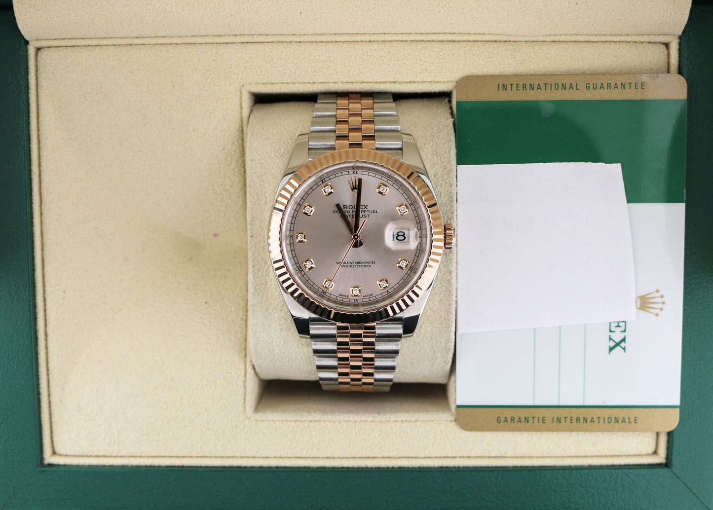OHA 2017 Rolex Datejust 126331 Sundust Diamond Dial Rose TT Jubilee With Papers 41mm