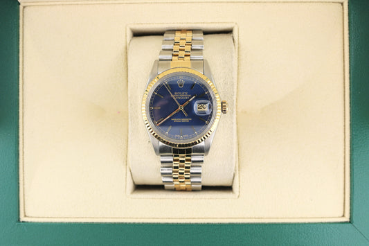 1986 Rolex Datejust 16013 Blue Dial TT Jubilee No Papers 36mm