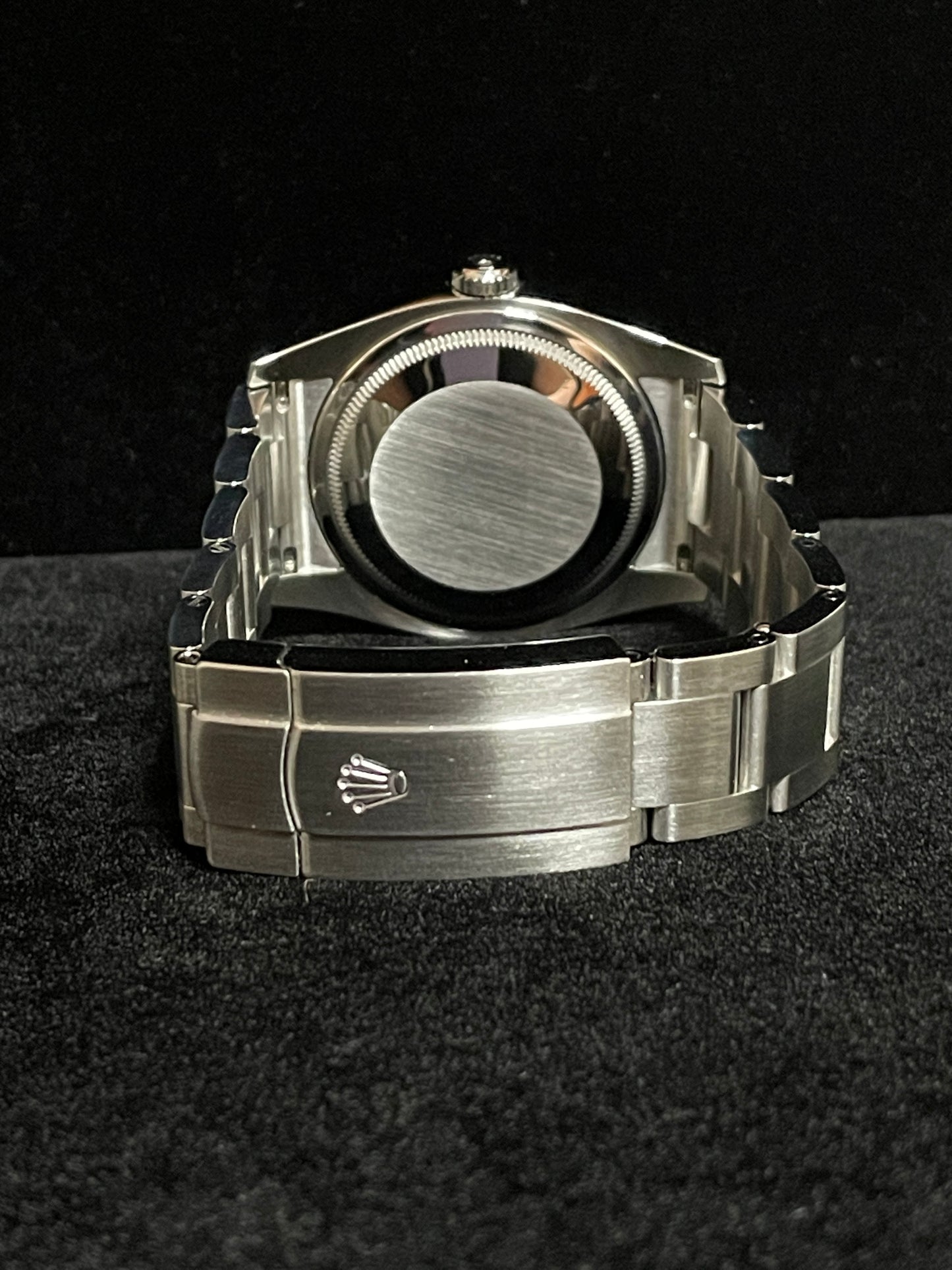 2015 Rolex Oyster Perpetual 116000 Red Grape Purple Dial SS Oyster Papers 36mm
