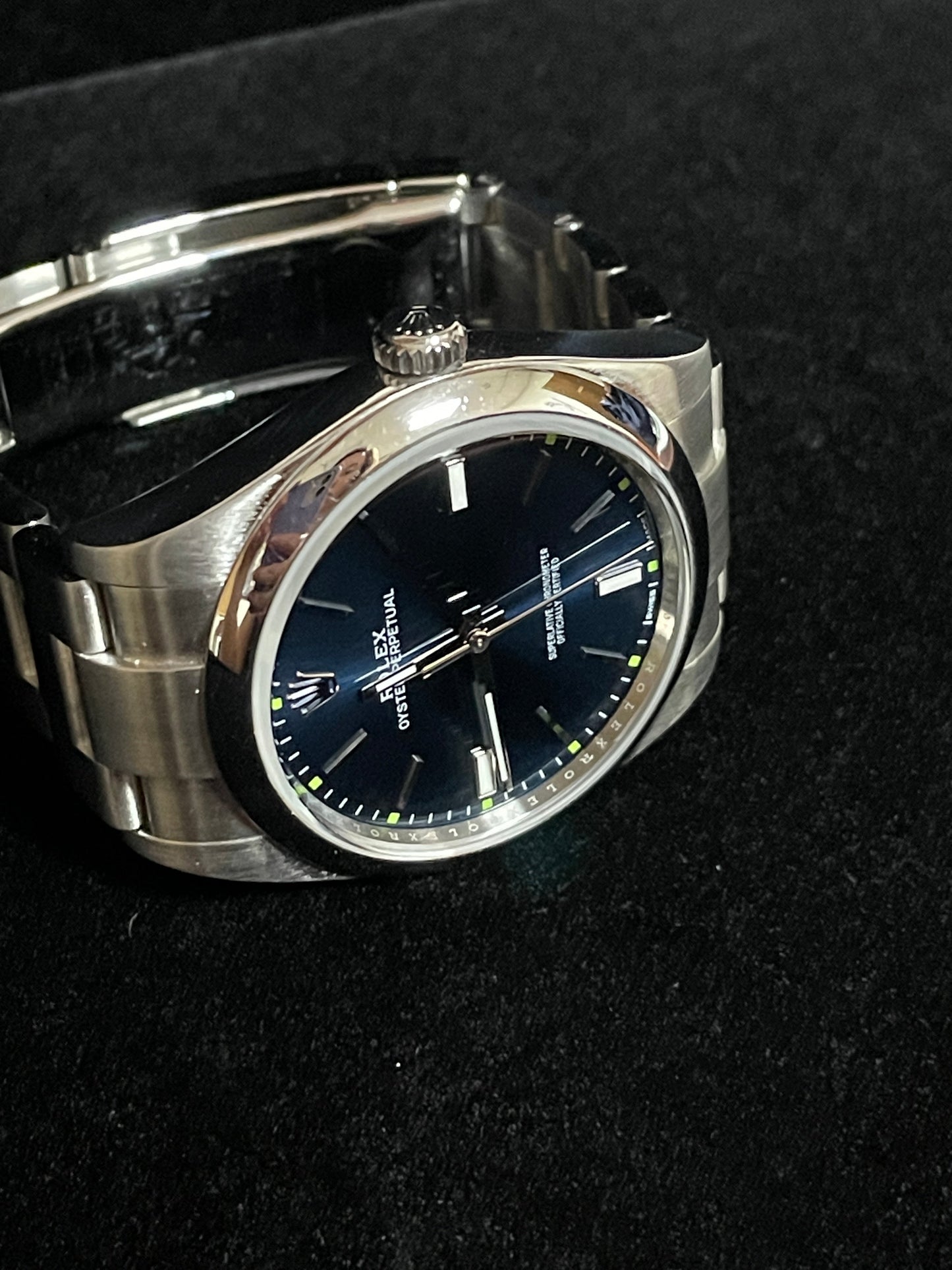 2016 Rolex Oyster Perpetual 114300 Blue Dial SS Oyster No Papers 39mm