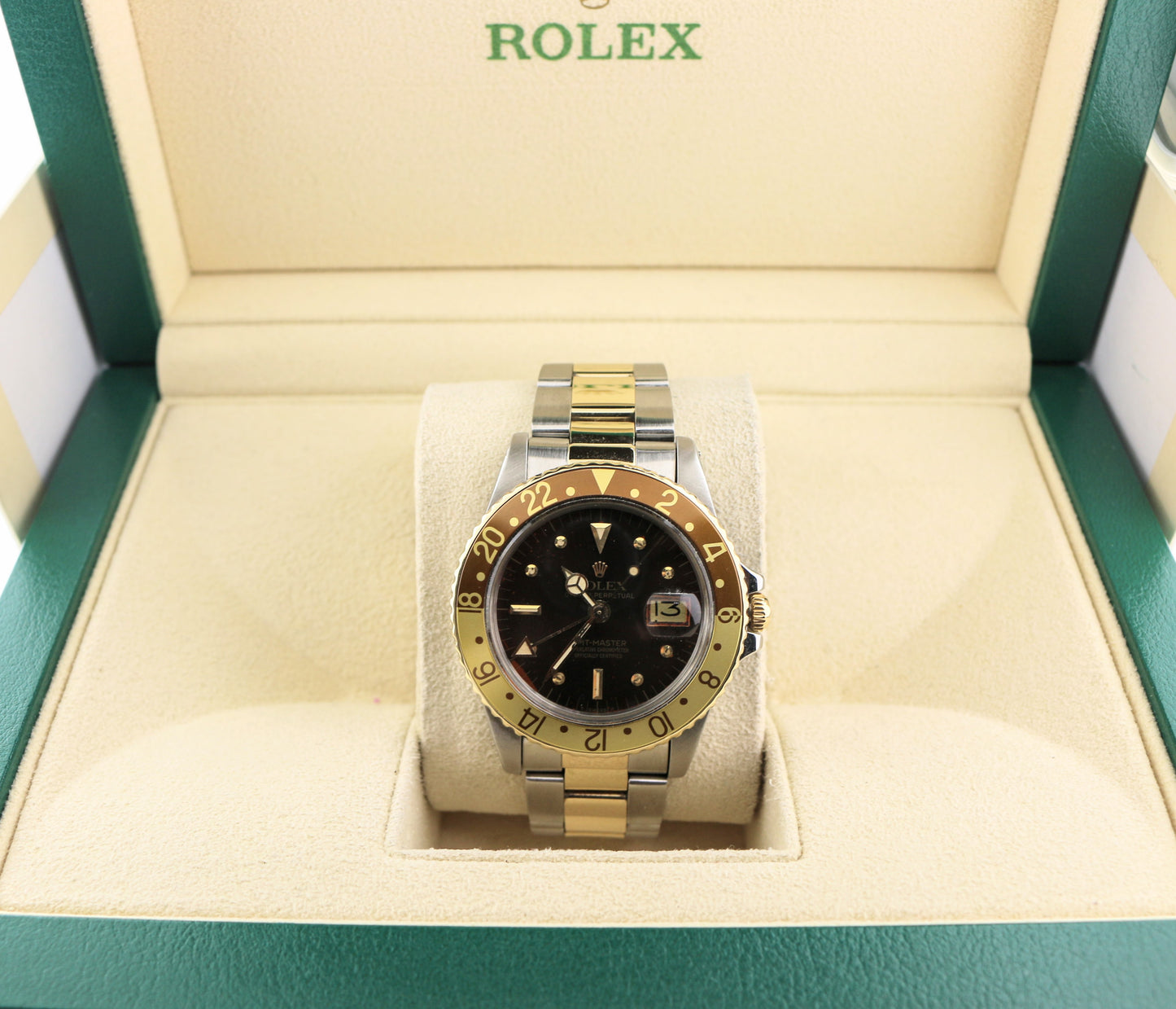 1979 Rolex GMT-Master Root Beer 1675 Brown Nipple Dial TT Oyster No Papers 40mm