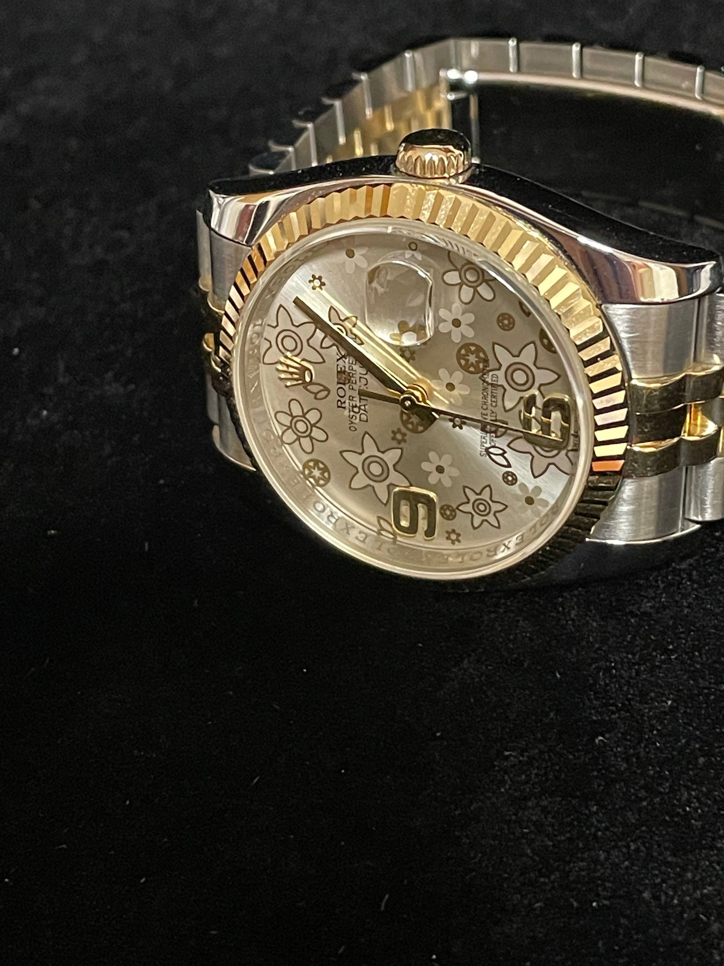 2008 Rolex Datejust 116233 Silver Floral Dial TT 18kt Jubilee No Papers 36mm