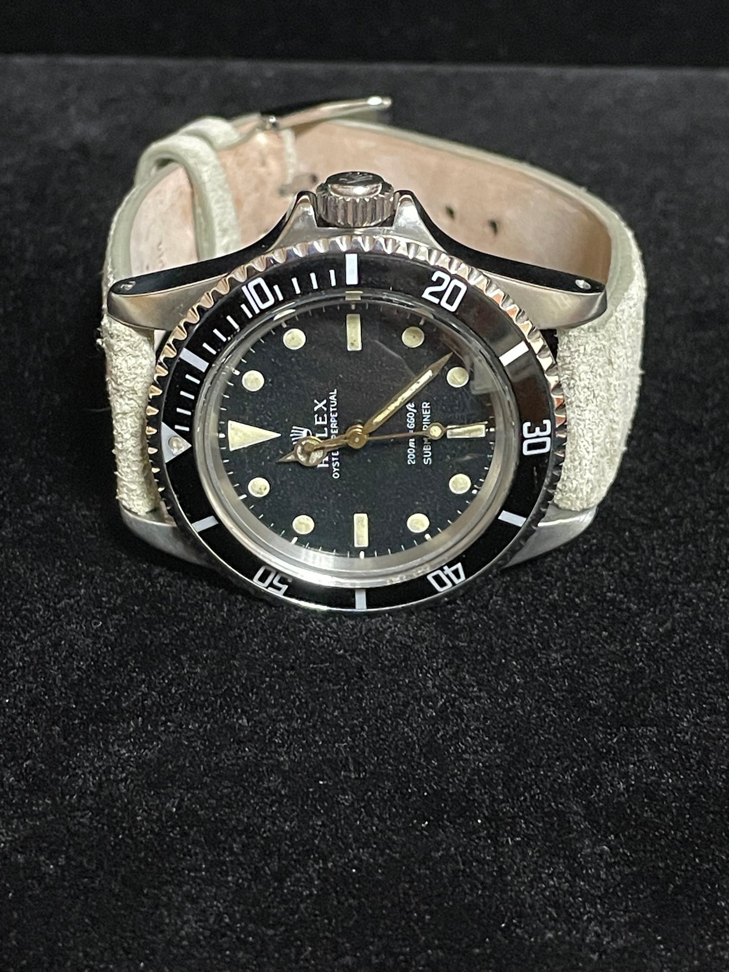 1966 Rolex Submariner No Date 5512 Black Dial Meters First Suede Strap 40mm