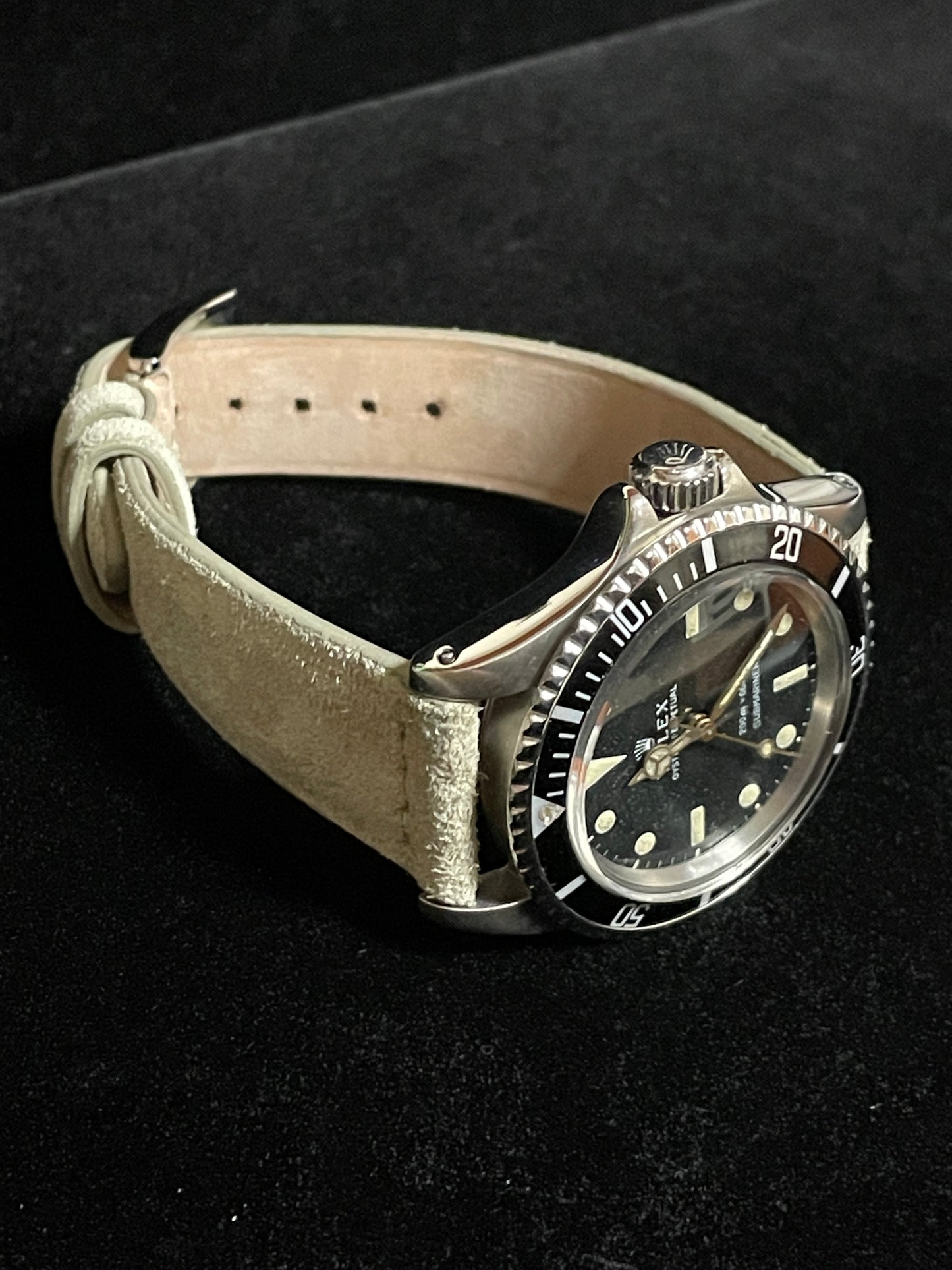 1966 Rolex Submariner No Date 5512 Black Dial Meters First Suede Strap 40mm