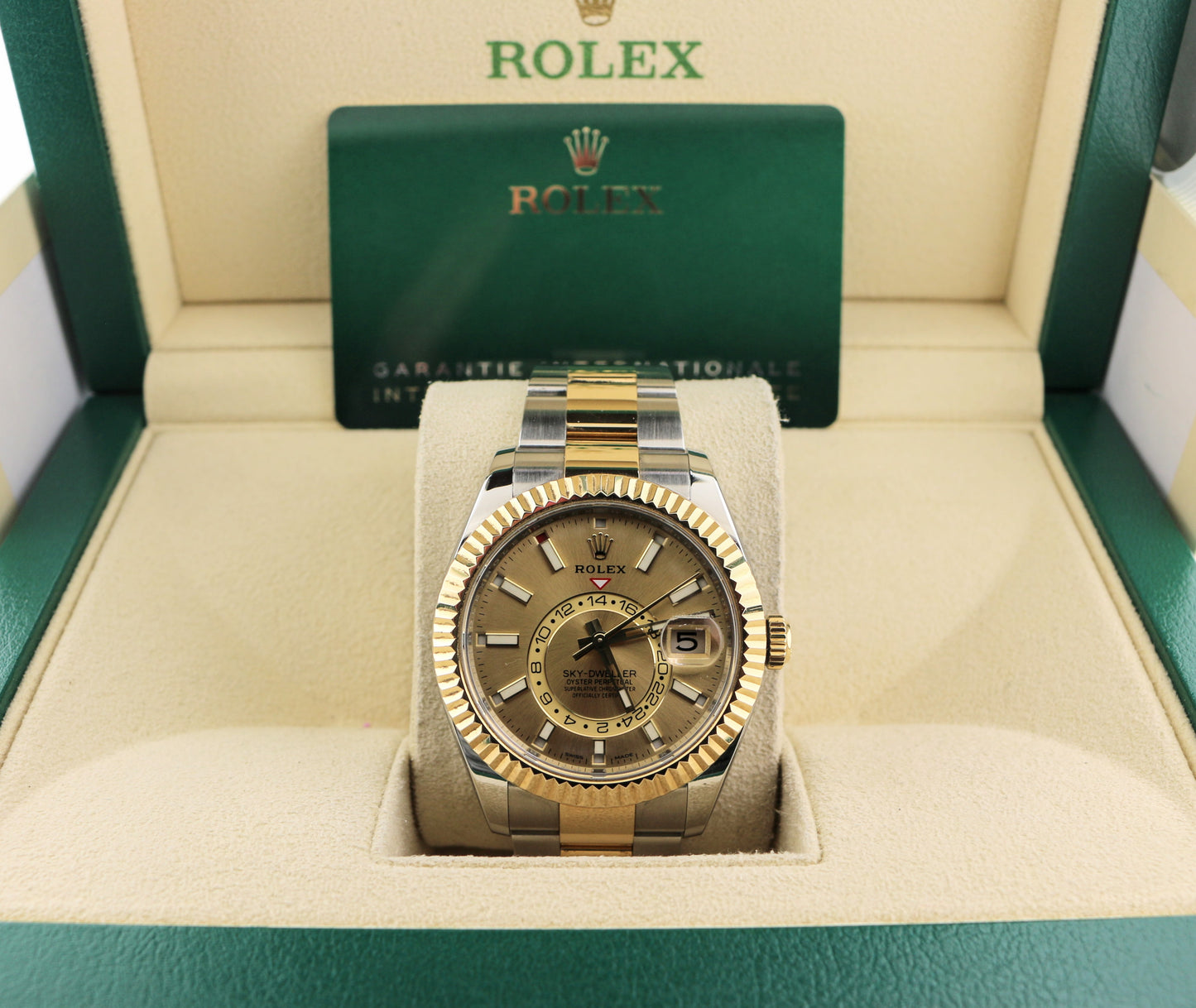 2021 Rolex Sky-Dweller 326933 Champagne Dial TT 18kt Oyster With Papers 42mm