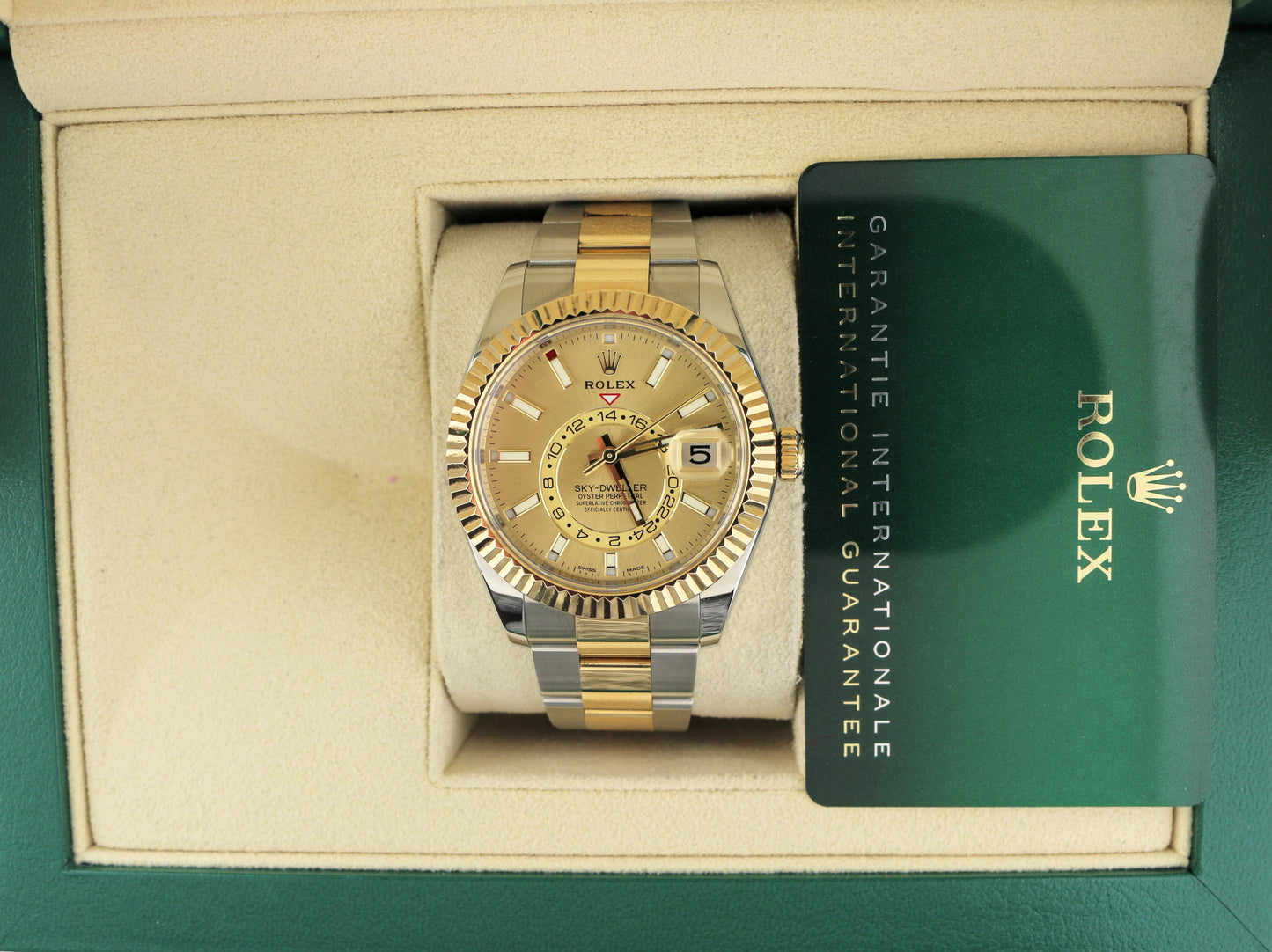 2021 Rolex Sky-Dweller 326933 Champagne Dial TT 18kt Oyster With Papers 42mm